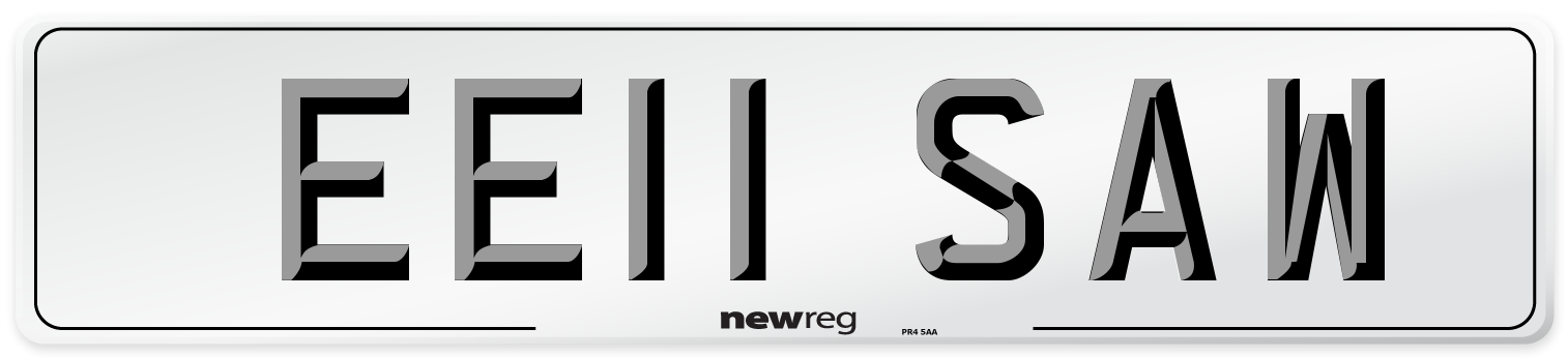EE11 SAW Number Plate from New Reg